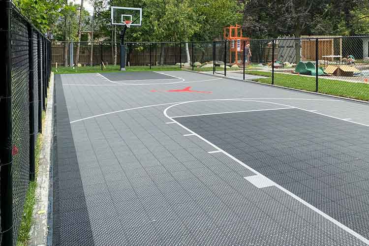 Basketball court dedicated flooring
